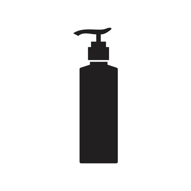 Gel, foam or liquid soap dispenser pump plastic bottle, vector icon template black color editable. Pump plastic bottle, vector icon symbol Flat vector illustration for graphic and web design. - Vector, Image