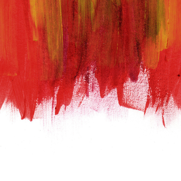 Red hand-painted brush stroke daub background - Foto, afbeelding