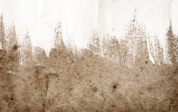 White hand-painted brush stroke daub background over old vintage paper - Foto, imagen