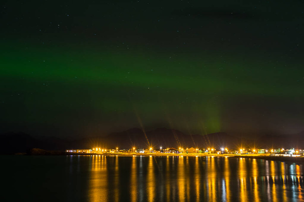 Nordic lights in Hornafjordur in south Iceland - Photo, Image