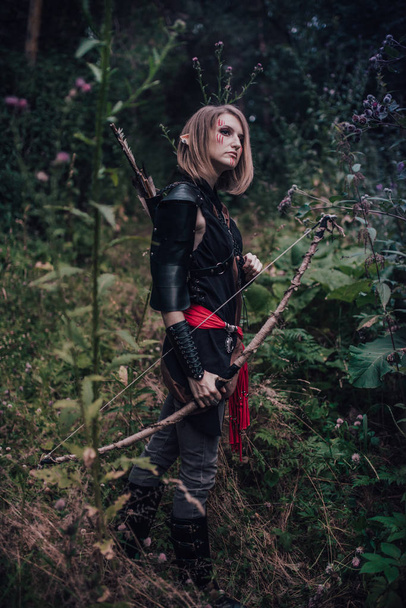 elf archer in the forest - Photo, Image