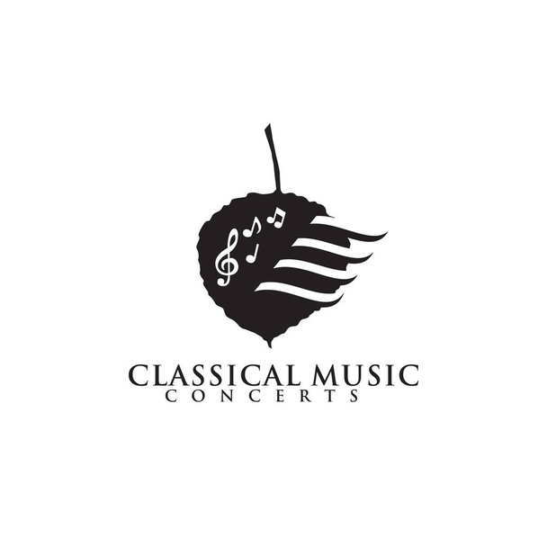 Classical music logo design vector template - Vector, afbeelding