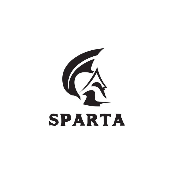 Spártai harcos sisak logó design vektor sablon - Vektor, kép