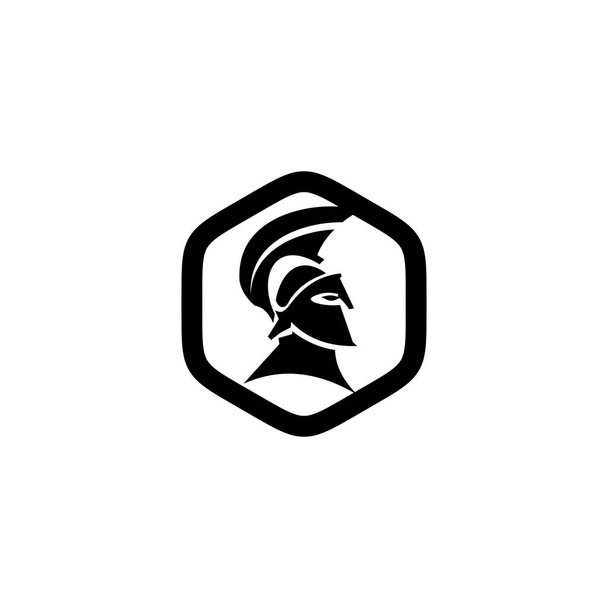 Spartan bojovník helma logo design vektorová šablona - Vektor, obrázek