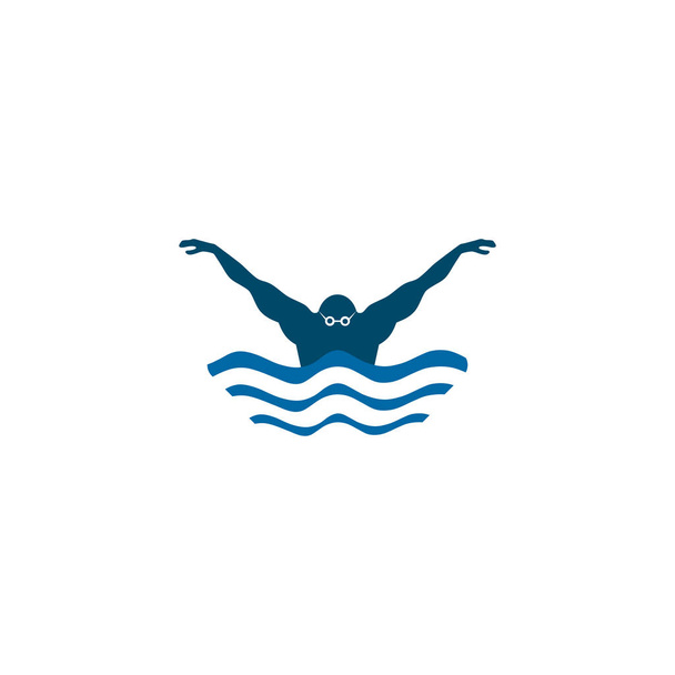 Векторный шаблон логотипа плавательного клуба
 - Вектор,изображение
