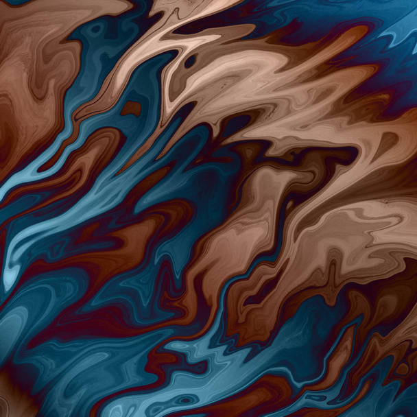 liquid abstract background with oil painting streaks - Photo, Image