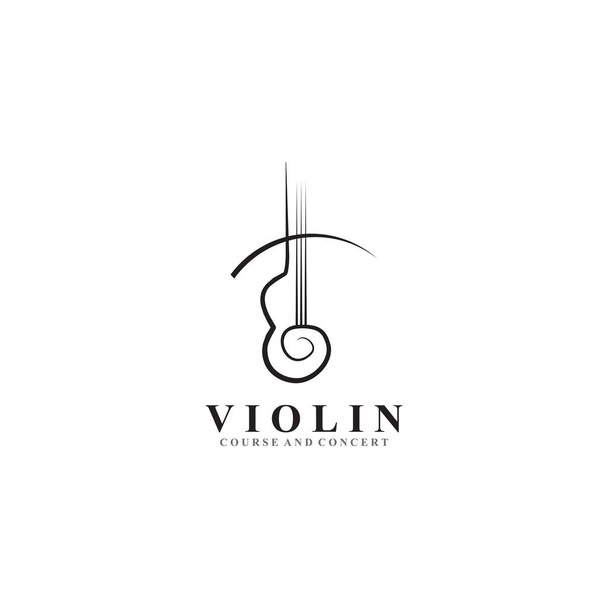 Violino logotipo design vetor ilustração modelo
 - Vetor, Imagem