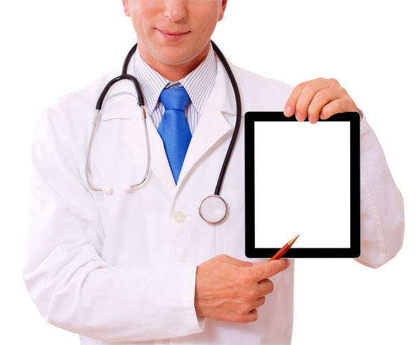 Doctor working with tablet - Photo, image