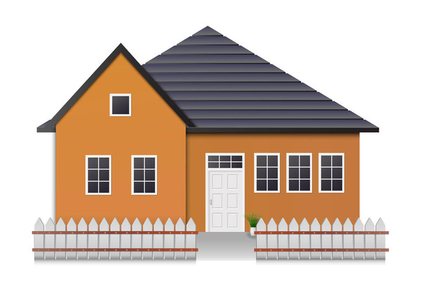 Realistic House front view. - Vector, Image