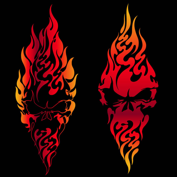 illustration which combined a flame with the skull,I designed the skull and fire,It is a vector work - ベクター画像
