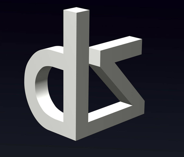  Font stylization of the letters D and S, K, H, Z, B, J, font composition of the logo. 3D-s renderelés. - Fotó, kép