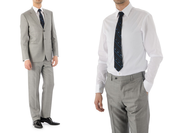 Modelo con traje masculino aislado en blanco
 - Foto, imagen