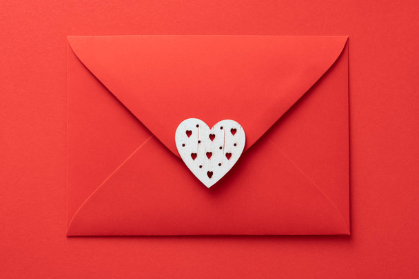 valentines day love letter Flat lay background - Foto, Imagen
