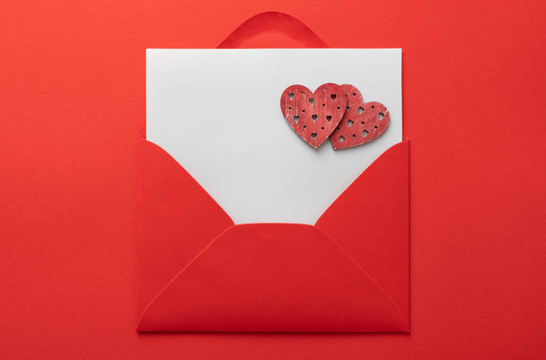 valentines day love letter Flat lay background - Фото, зображення