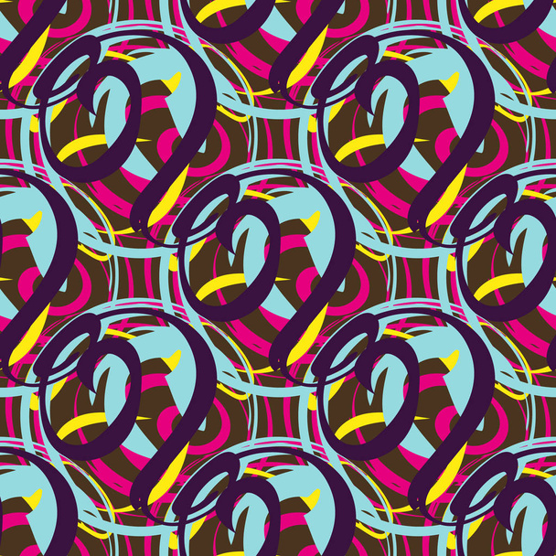 colorabstract ethnic seamless pattern in graffiti style with elements of urban modern style bright quality illustration for your design - Wektor, obraz