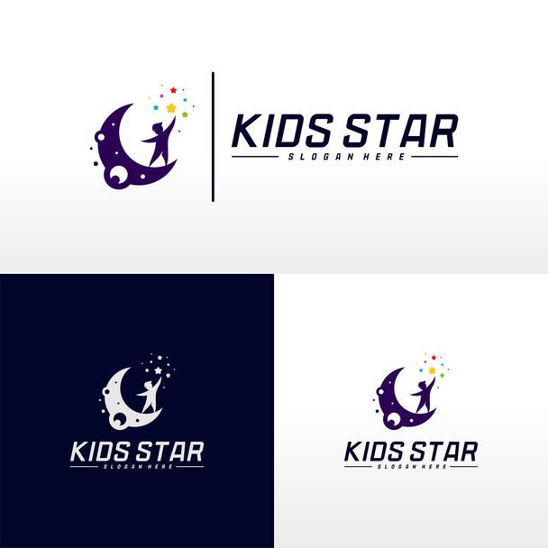 Reaching Stars Logo Design Template. Dream star logo. Kids Star Concept, Colorful, Creative Symbol - Vektori, kuva