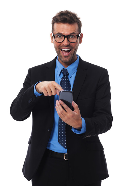 Happy and surprised businessman - Photo, Image