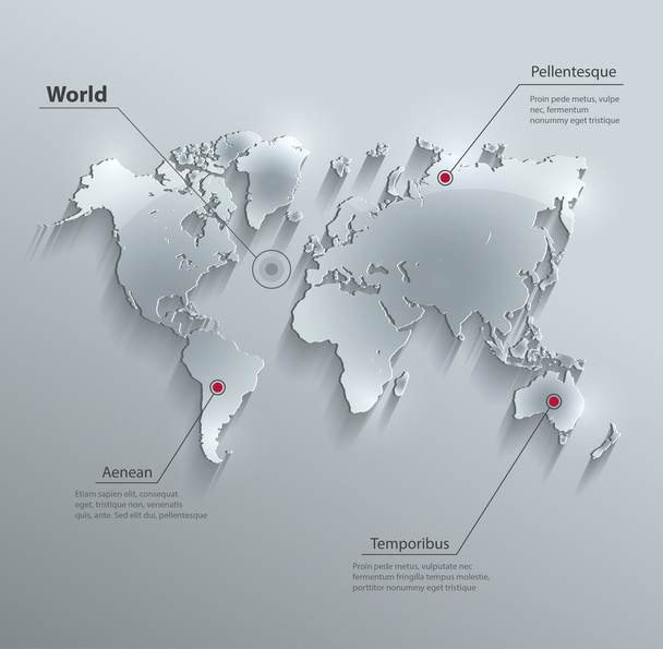 Carta di vetro mappa del mondo vettoriale 3D
 - Vettoriali, immagini