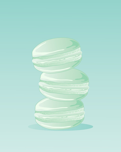 minty macaroons - Vector, Image