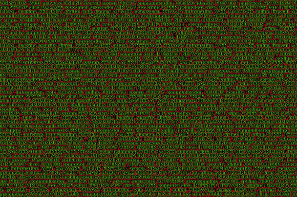 Red-green background consisting of terms on the topic of compute - Fotoğraf, Görsel