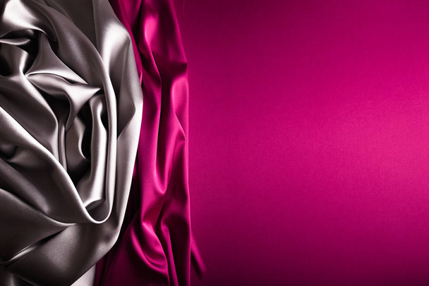 Silver and wine red satin. - Foto, Imagen