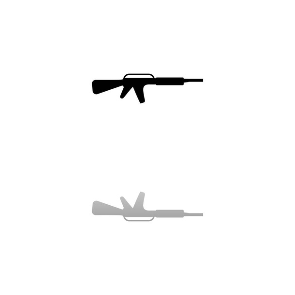 Assault carbine icon flat - Vector, Image