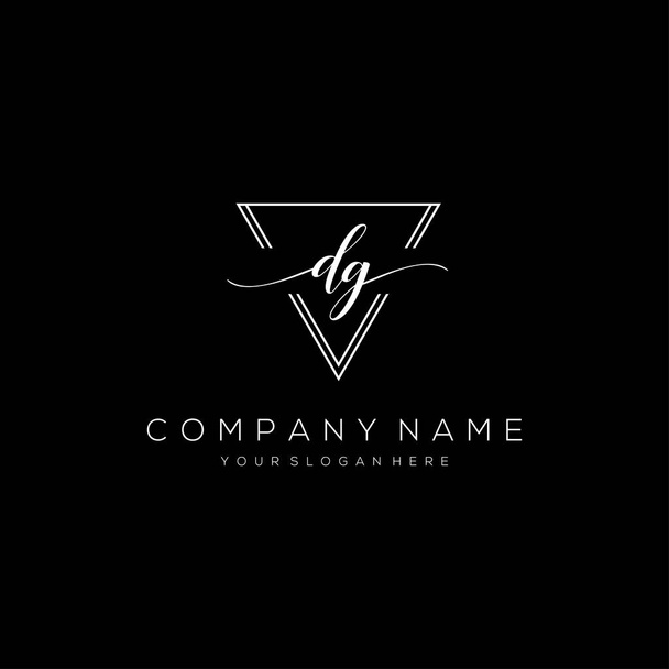 DG Initial Handwriting Logo vector, Logo For Business, Beauty, Fashion And Another. - Vector, Image
