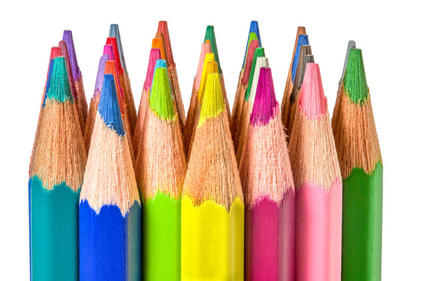 Lápices de color sobre fondo blanco - Foto, imagen