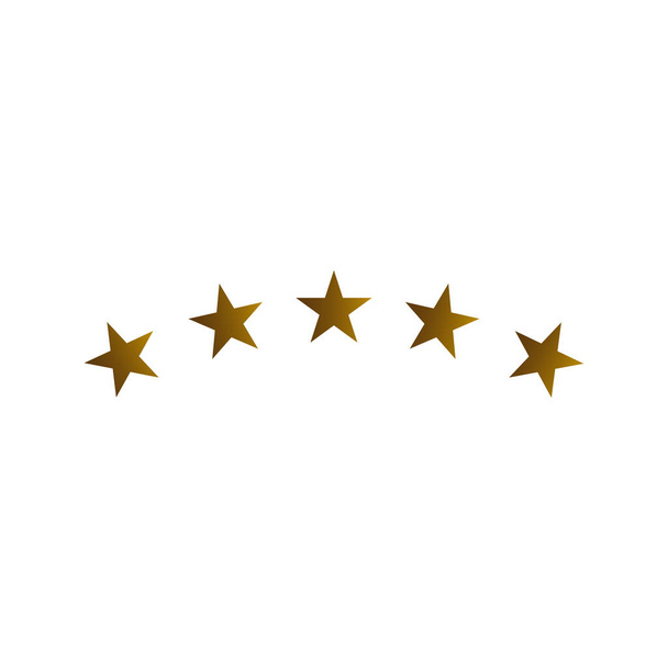 Gold Star Flat Icon Set, Sternrate, Ranking, Rezension Stern ein bis fünf Sterne Kurve isoliert auf weißem Hintergrund Stock Illustration - Vektor, Bild