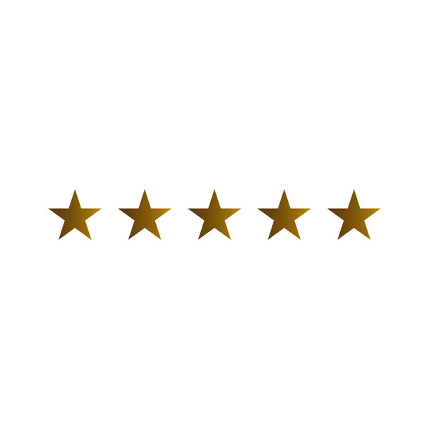 Gold Star plochá ikona set, hvězda sazba, pořadí, recenze hvězda jedna až pět hvězd křivka izolované na bílém pozadí stock ilustrace - Vektor, obrázek