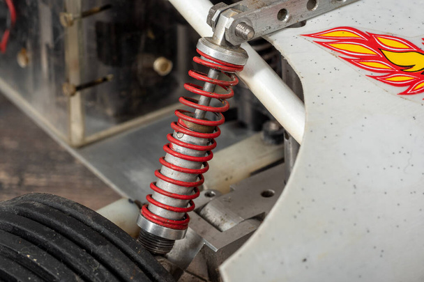 RC model off road race buggy close up detail of car shock absorb - Φωτογραφία, εικόνα