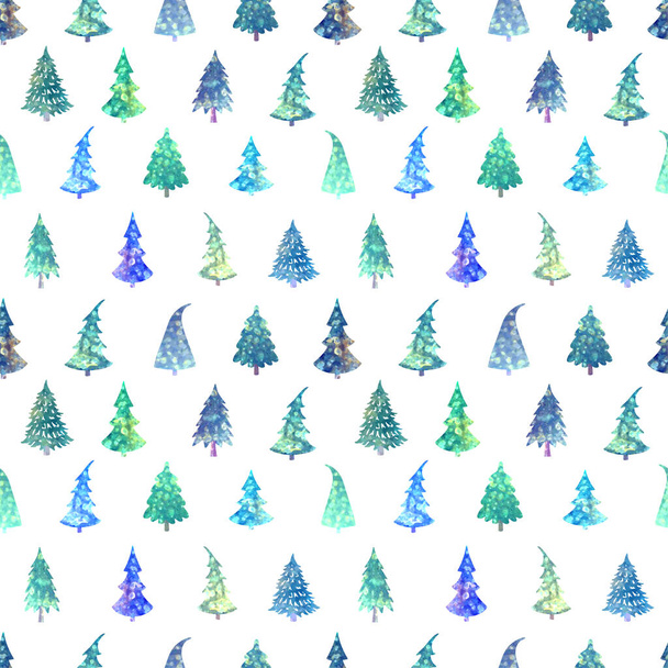 seamless background with christmas tree - Vector, Image