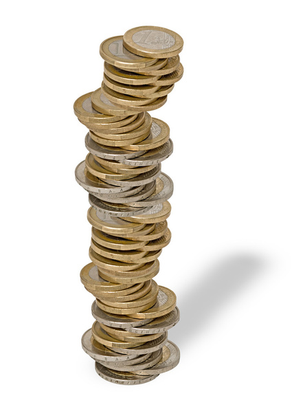 Euro coins tower - Fotoğraf, Görsel