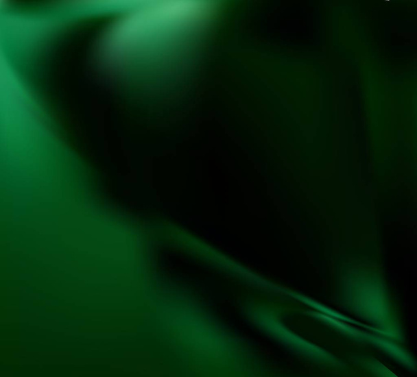 Zijde smaragd gordijn voor behang. Groene natuurlijke achtergrond met zachte plooien - Vector, afbeelding