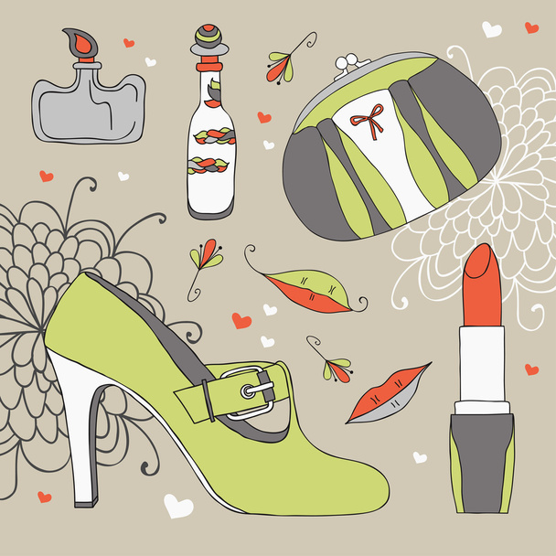 Woman accessories background - Vector, Image