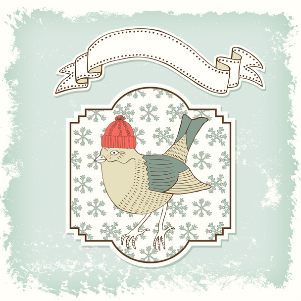 ρετρό Χριστουγεννιάτικη κάρτα - Διάνυσμα, εικόνα