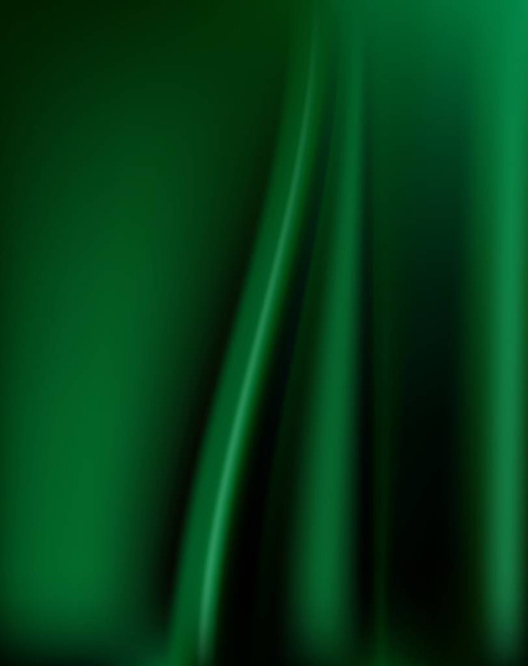 Silk emerald drape for Wallpaper. Green natural background with soft folds - Vector, Image