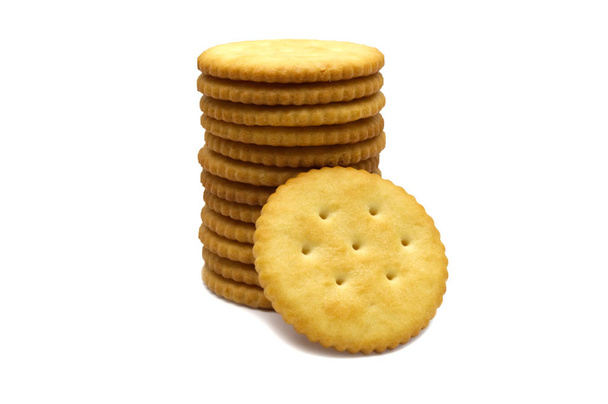 Biscuits σχισμή κύκλο. Απομονωμένα σε λευκό φόντο. - Φωτογραφία, εικόνα