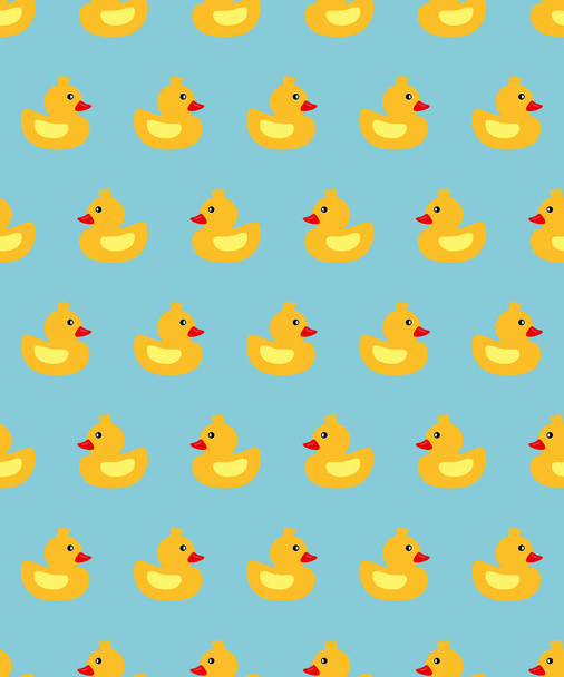 Yellow duck seamless vector pattern - Vettoriali, immagini