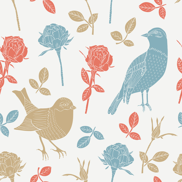 Bird seamless pattern - Vektor, obrázek