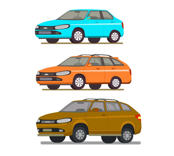 Car vector template on gray background. Flat - Vector, Image