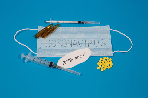 Novel coronavirus - 2019-nCoV. The inscription on the background of tablets Coronavirus. Chinese coronavirus outbreak. MERS-Cov middle East respiratory syndrome coronavirus. - Valokuva, kuva