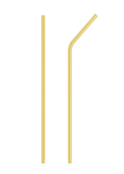 Metallic straw to use instead of plastic one - 写真・画像