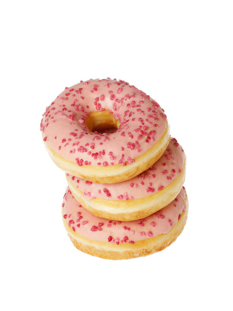 Stack of ping glazed donuts - 写真・画像