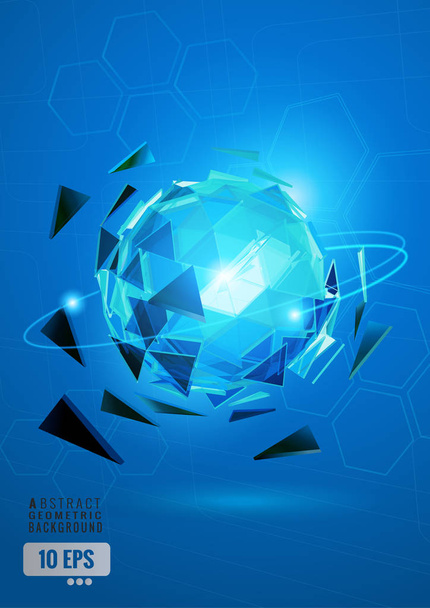 Abstract sphere with technology conceptual on blue background - ベクター画像