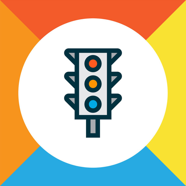 Traffic light icon colored line symbol. Premium quality isolated stoplight element in trendy style. - Photo, Image