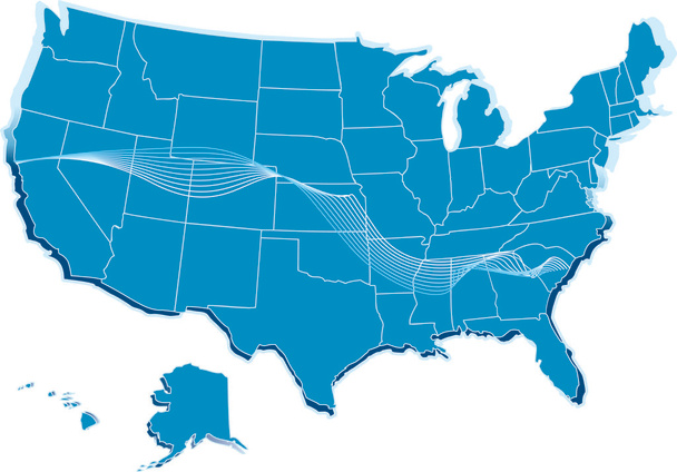 Mapa USA - Vektor, obrázek