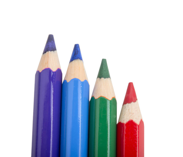 vícebarevné tužky izolované na bílém - Fotografie, Obrázek