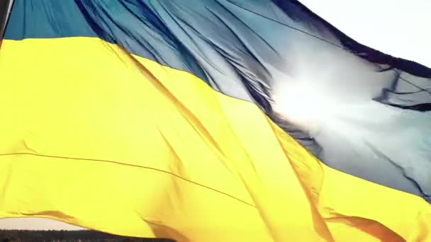 Ukrainian flag close-up. Aerial. Kyiv. Ukraine - Filmmaterial, Video