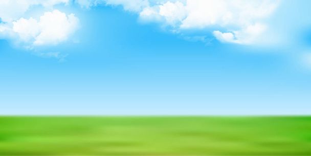 空の牧草地風景緑の背景 - ベクター画像